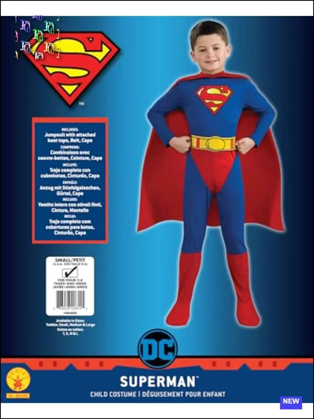 Superman Costume for Kids Officially Licensed Jumpsuit Cape Belt Halloween